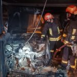 مهار آتش‌سوزی سه خودرو در چهارراه نخل ناخدا